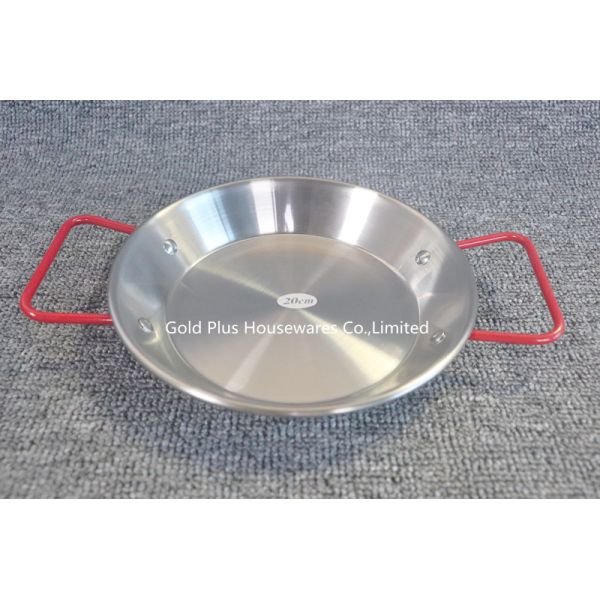 Wholesale modern luxury cooking frying pan set stainless steel seafood frying pot 24cm home use small paella pan