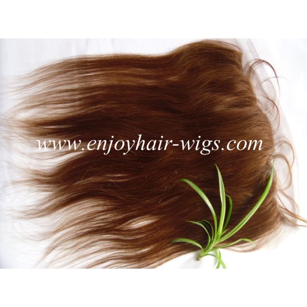 Peruvian virgin remy hair lace frontal 13''x4'' ,6# color straight  hair 10''-24''length