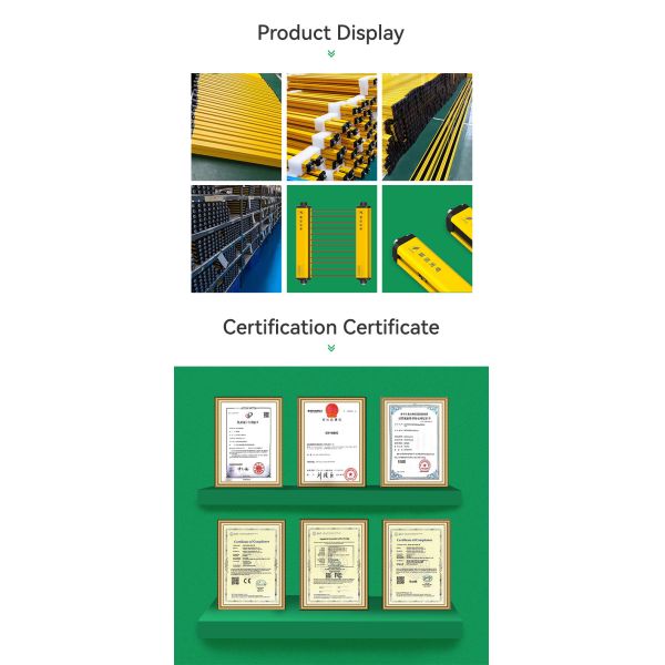 Protector de seguridad para resguardo de máquinas con cortina de luz personalizable 200mA DC 32V IP54