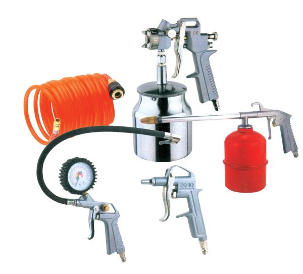 Professional Popular Model High Quality 5 Pieces Gravity Type Air Spray Gun Kit Suction Type