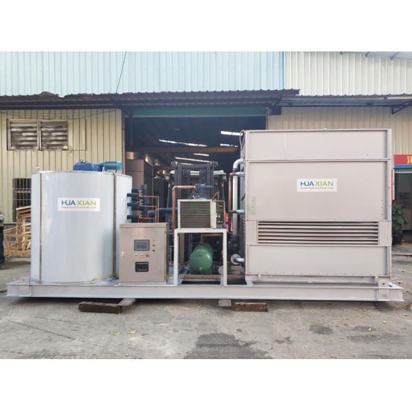Large Fresh Water Ice Flaker Machine 30 Ton Industrial Evaporative Cooled