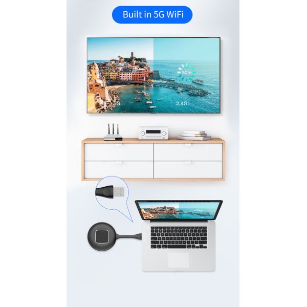 Система сотрудничества Windows 7 беспроводная, дисплей 1080P Chromecast беспроводной