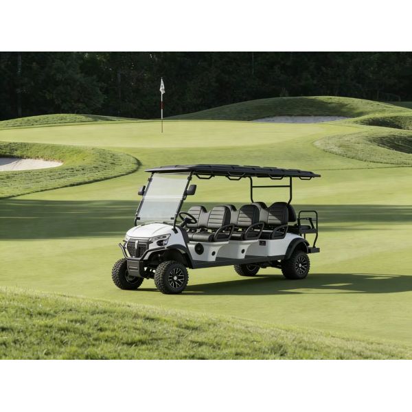 Fine Workmanship 8-Passenger 6 Front-facing and 2 Rear-facing Golf Car with Acrylic Windshield