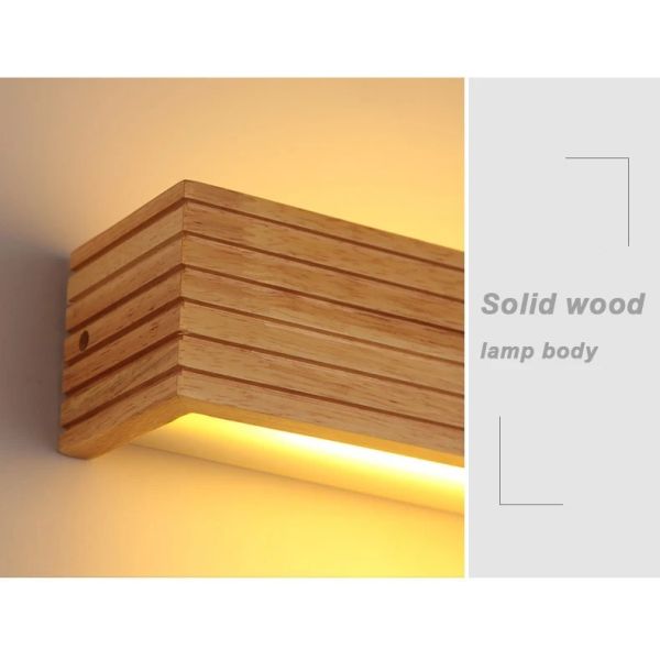 Bathroom Mirror Indoor Lighting Linear Solid Wood LED Wall Lamps (WH-VR-134)