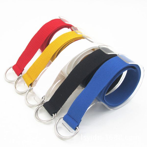 Ceinture tricotée par toile 110cm double D Ring Belt Unisex Cotton Web