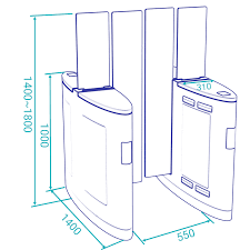 решения управлением входа 0.7s/Person сползая турникет 50W