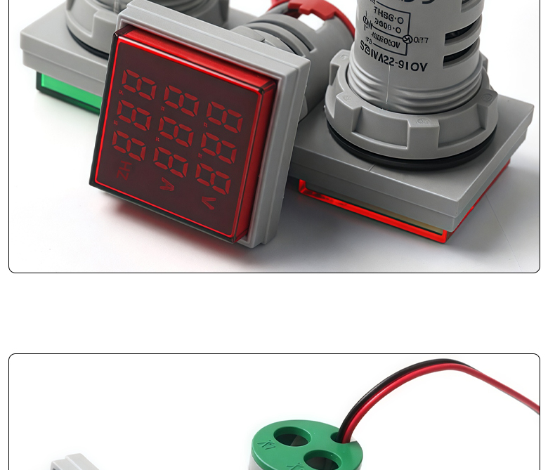 Mini LED Digital Indicator Light AD16-22 Three Display Meter for Voltage Current Hertz Panel Meters