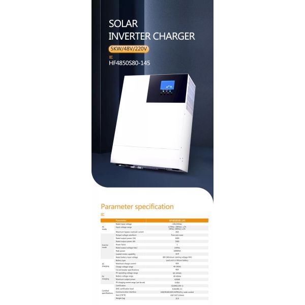 24V 5KW Lithium Ion Powerwall 48V Hybrid Inverter Pure Sine Wave Off Grid Inverter For Solar Energy