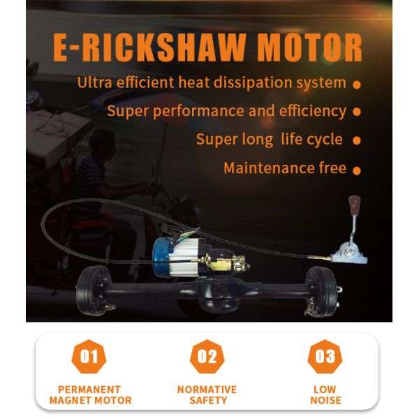 6 años de vida de triciclo eléctrico para adultos E Rickshaw y motor con tambor/disco/freno de aceite