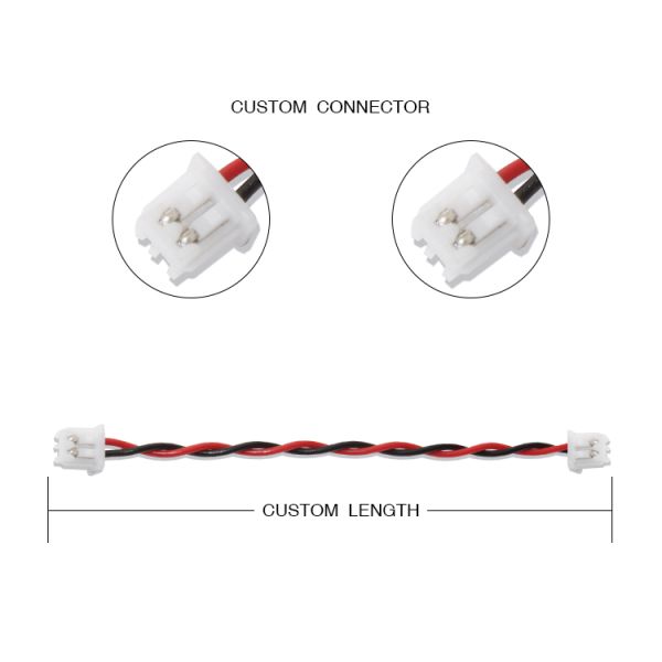 Кабель 22AWG UL1007 черное красное 2P соединителя проводки XHP-2 провода JST склеил кабель