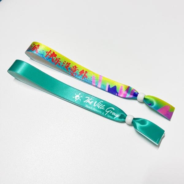 Customization Logo Polyester Woven Cloth Wristbands Concert Promotion Events Gift Adjustable Length