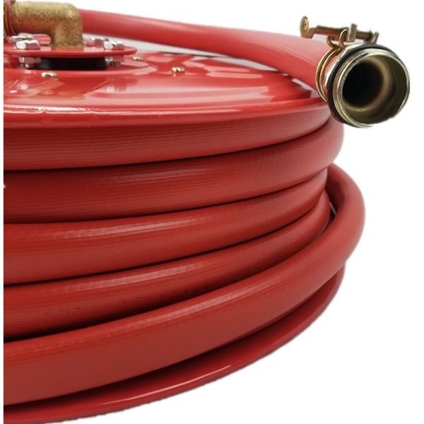 Safety Fire Hose Reel 30m Firefighter Water Hose With Sprinkler Nozzle