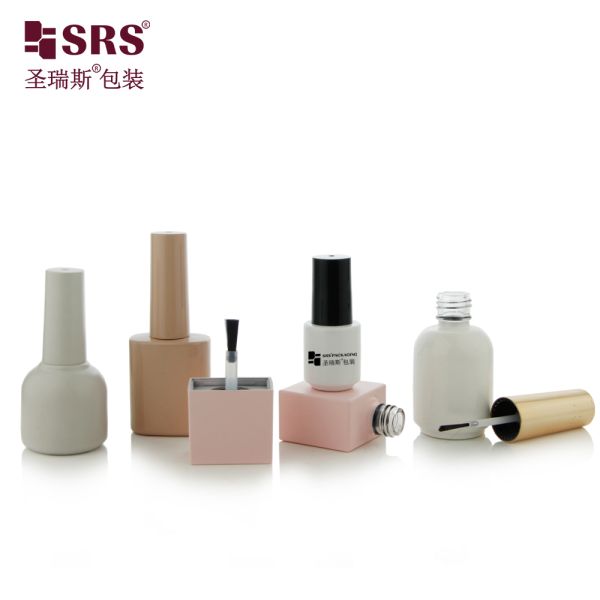Customize Color Glass Bottle With Brush For Nail Polish Empty Makeup Bottles Packaging Painted Color With Logo Printing