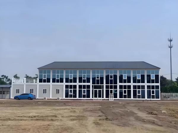 Glass Curtain Wall Prefabricated Steel Frame Office Container Showroom House