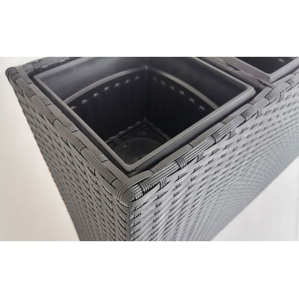 Metal Frame Poly Rattan Decorative Flower Planters Stand Garden Green Plant Flower Pots