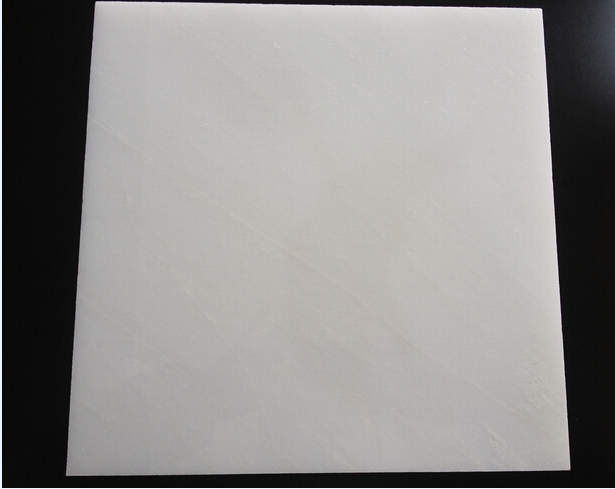 Pure White Polished Marble Floor Tiles , High Hardness Decorative Marble Tile