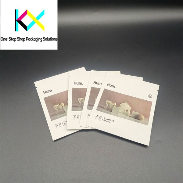 Biodegradable Three Side Seal Pouch Kraft Paper Coffee Bag 110um Thickness