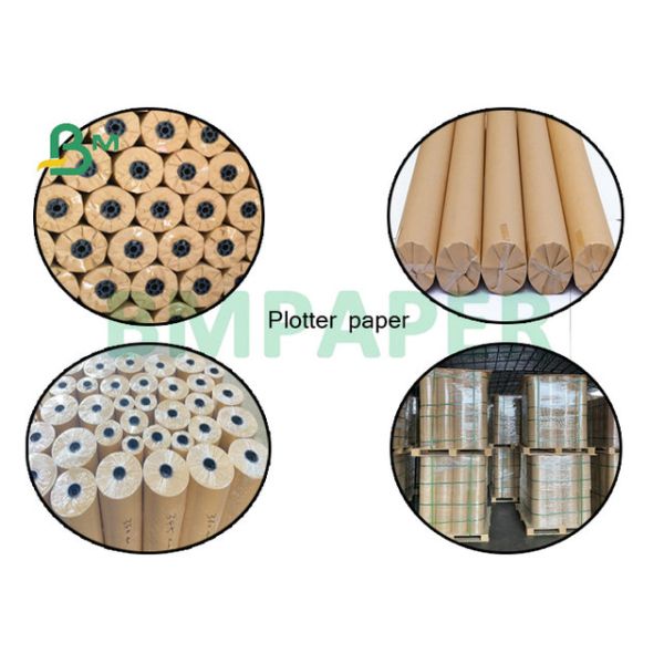 Recycled 72" 84" Width 42gr 45gr Plotter Paper Roll For Garments Cutting Patterns Recycled 72