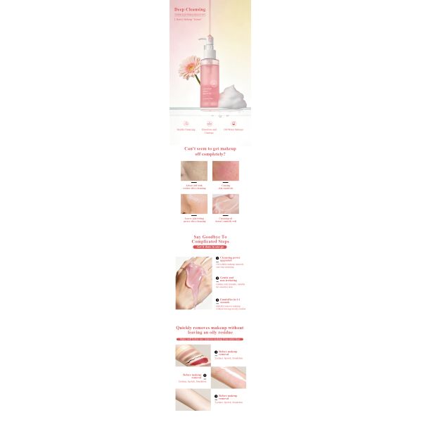 Vegan Double Layer Cleansing Oil Remover Oil Fast Emulsifying Oil-Water Balance for Heavy Makeup | OEM ODM Private Label Factory
