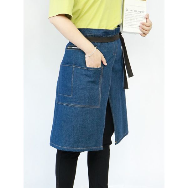 Split Half Length Denim 40*65cm Kitchen Cooking Apron