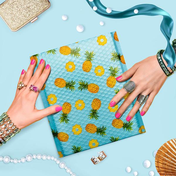 Custom biodegradable 4x7 courier bag large holographic metallic padded bubble envelopes mailer bag for jewelry package