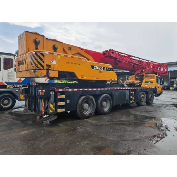 Servicio post-venta 2013 Stc750s grúa de camión de 75 t grúa móvil usada grúa hidráulica naranja