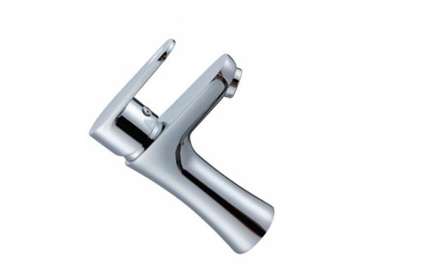 Chrome Polished Single Hole Bathroom Sink Faucet / One Handle Ceramic Mixer Taps