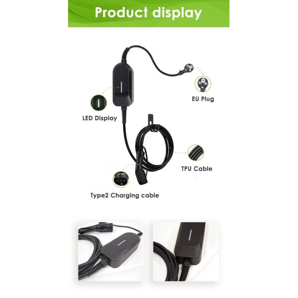 ODM OEM портативной машинки заряжателя EVCOME Ev (220V Макс 16A Ajuable) с IEC 61851 SAE J1772 GBT 20234