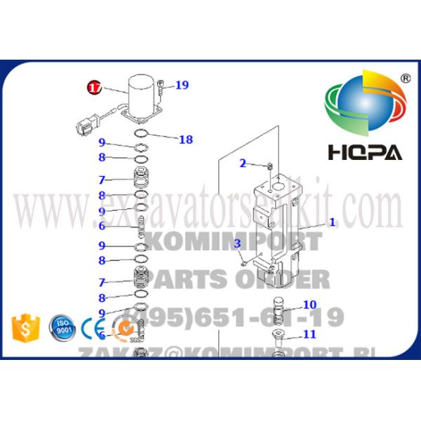 708-23-18272 PC200-6 Main Pump Solenoid Valve Komatsu Hydraulic Pump PC200-6