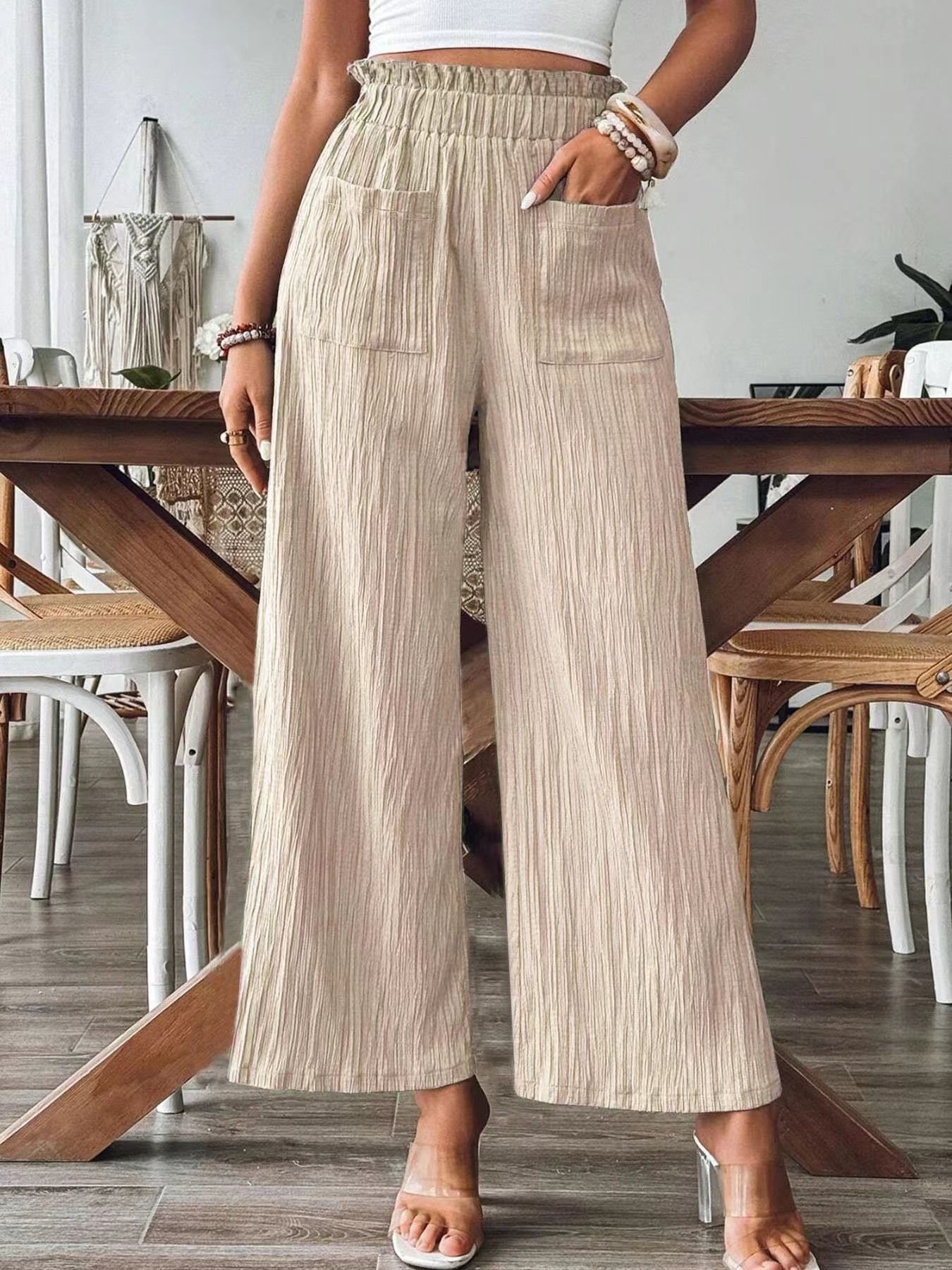 2026 New Arrival Solid-Color Women's Straight-Leg Pants with Comfortable Cut and