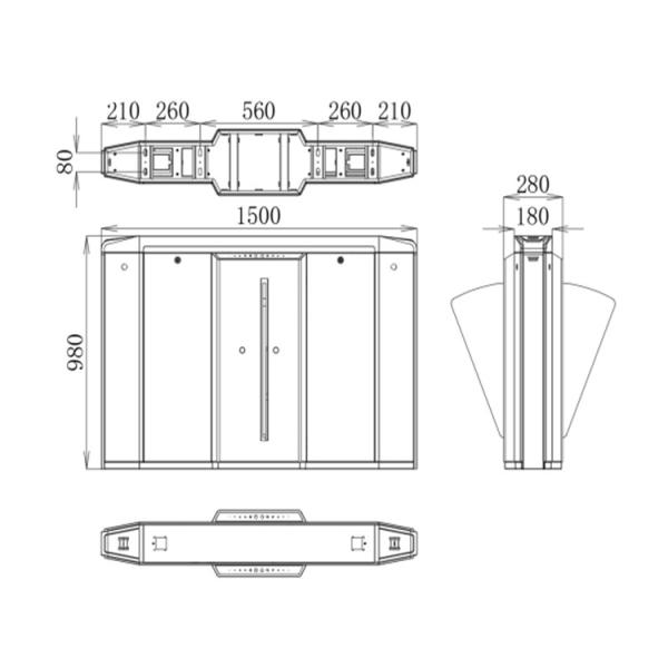 Versatile Flap Barrier Turnstile for Various Public and Commercial Applications