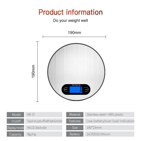 Cheapest Product 5Kg Food Processing Machines Small Kitchen Weighing Scale