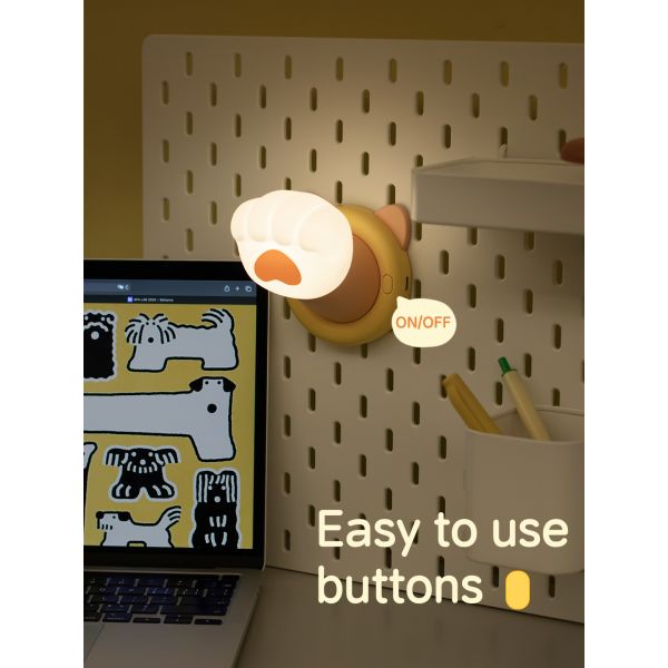 Factory Cute Sleeping Control CAT PAW USB Bedroom Lamps Silicone Lamp Rechargeable Touch Light Silicone Night Light