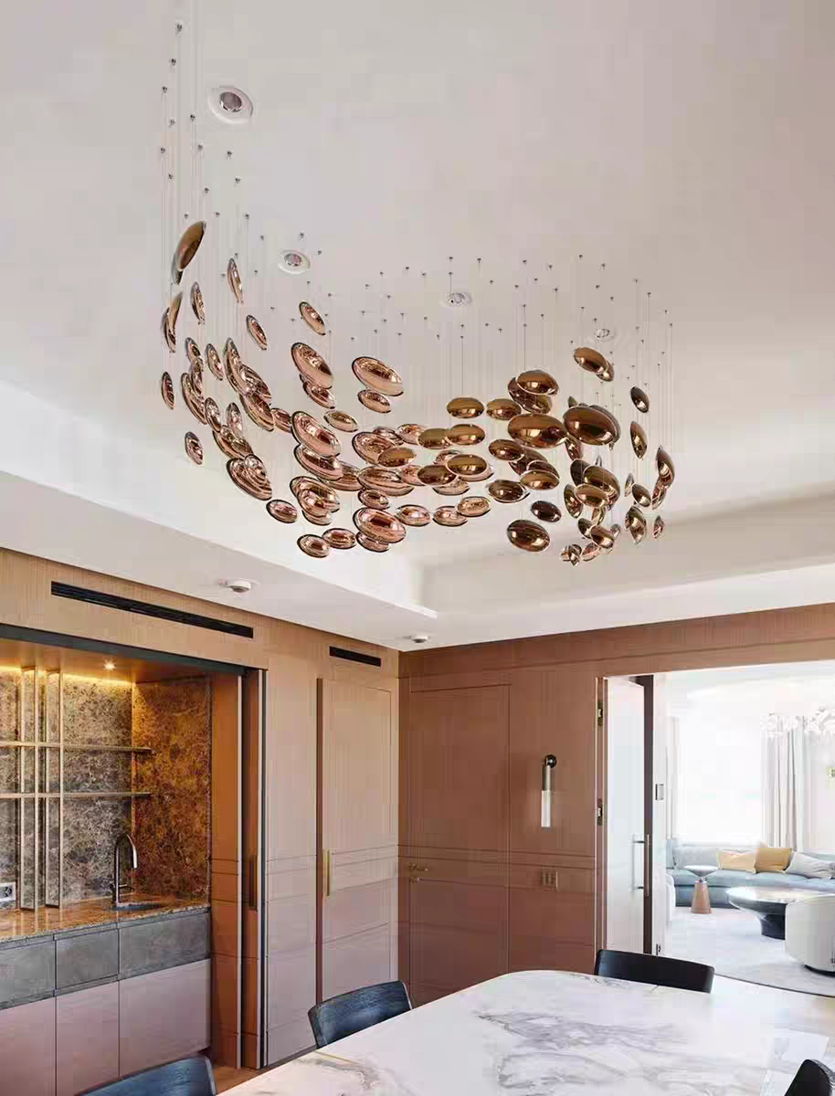 Lustre à œufs de dragon Art Lustre à œufs d'or Hôtel Villa Salle de bal Lobby Mall Atrium Sandbox Escalier