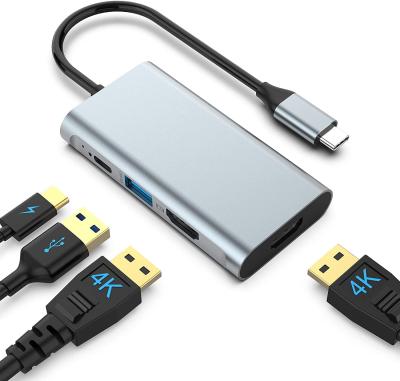4 em 1 Adaptador USB C Dual HDMI para USB3.0 Thunder Port