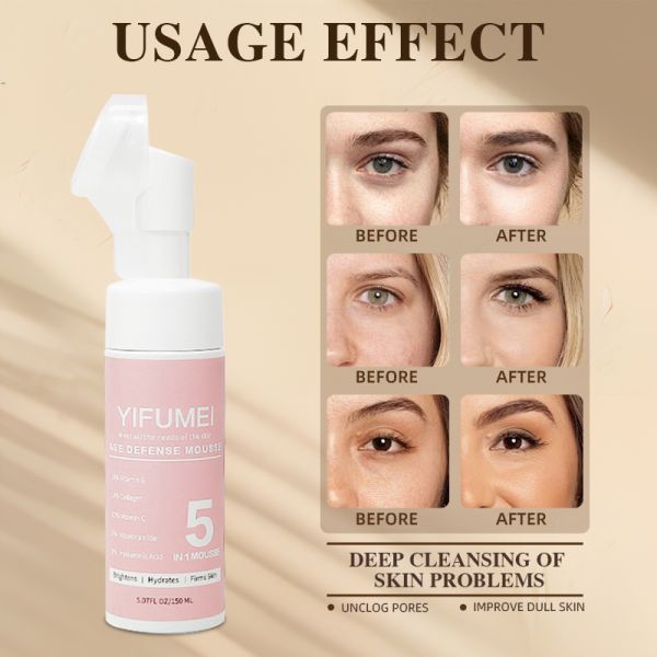 Private Label 5 in 1 Gentle Foaming Facial Cleanser Mousse Exfoliating Oil Control Makeup Remove Cleansing Mousse