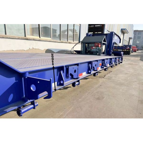 Tri Axle Removable Lowboy Gooseneck Semi Trailers 80 Ton Detachable Heavy Load Trailer for Sale