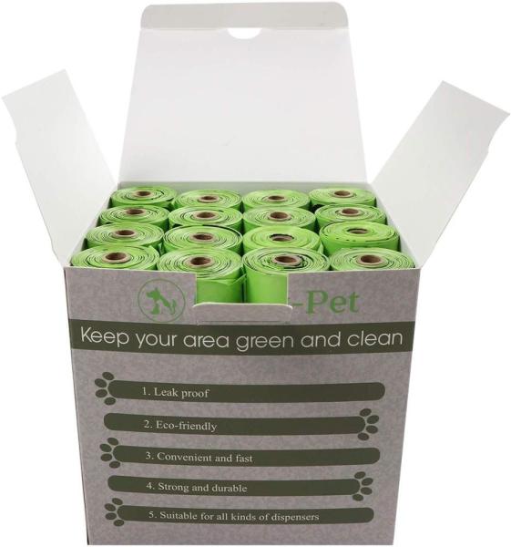 Dog Cat Poop Bag Pet Waste Printed 100% Biodegradable Poo Bags with Dispenser