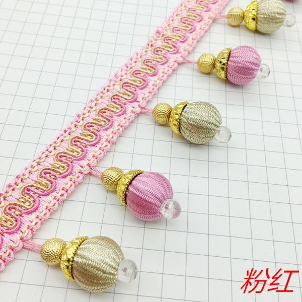 Handmade fashionable chain beads lace tassels fringes for curtain/sofa/pillow decoration