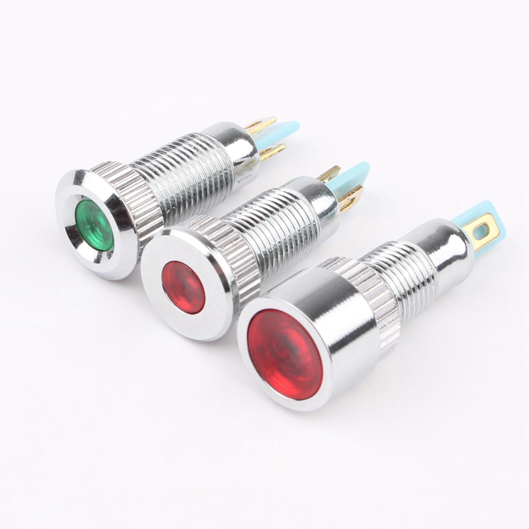 8mm Mini LED Indicator Lights Green/Blue/White for Equipment Pilot 6V12V24V36V48V110V220V 12V Equipment Indicator Lights