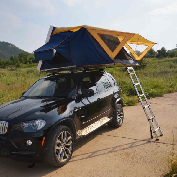 Grey Car Roof Top Tent for Vehicle Diy 4 Person Camping Area 2.4 Square Meters