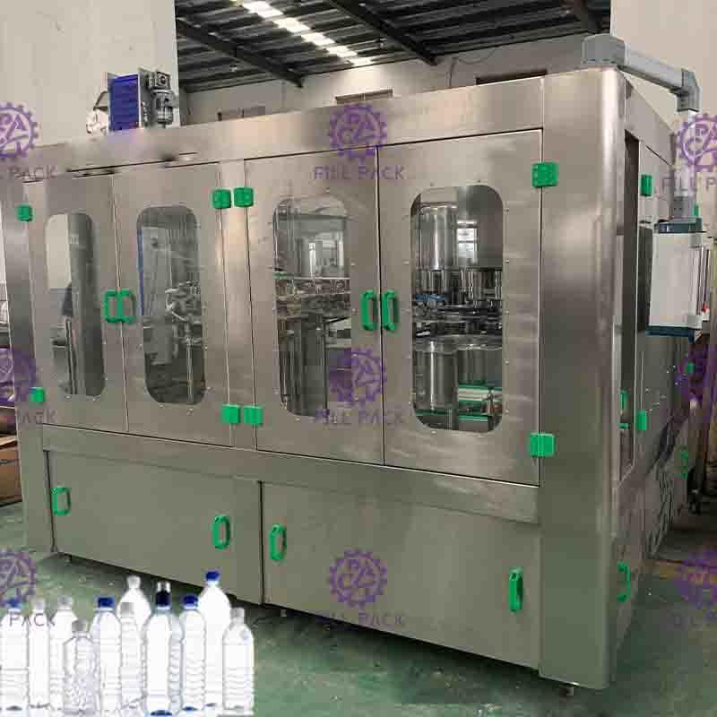 High Speed Mineral Water Filling Machine , Automatic 18 Heads Monoblock Machine