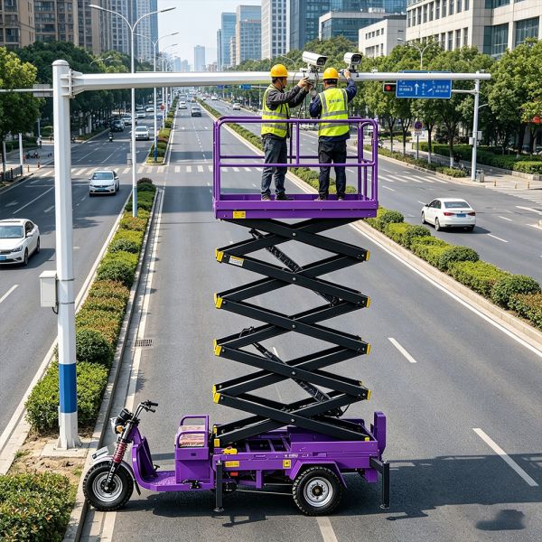 Pneumatic Rough Terrain Industrial Scissor Lift Outdoor Self Propelled 500KG 26