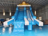 Slide de água inflável gigante comercial para o exterior Slide de água inflável cartunista de polvo para crianças e adultos