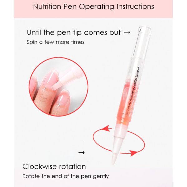 Fácil de aplicar pluma de aceite de la cutícula de las uñas vacía 3ml plástico de formato de tubo de cepillo torcer la pluma de cepillo para el aceite hidratante de la cutícula de las uñas