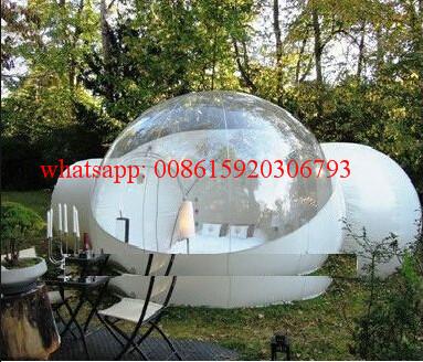Inflatable bubble tent outdoor with 2 tunnels,plastic bubble balloon