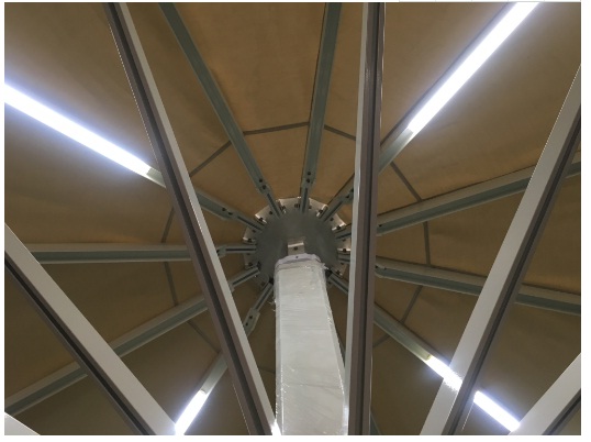 7м сильный ветер гигантский экстра большой наружный патио зонтик с светодиодными огнями