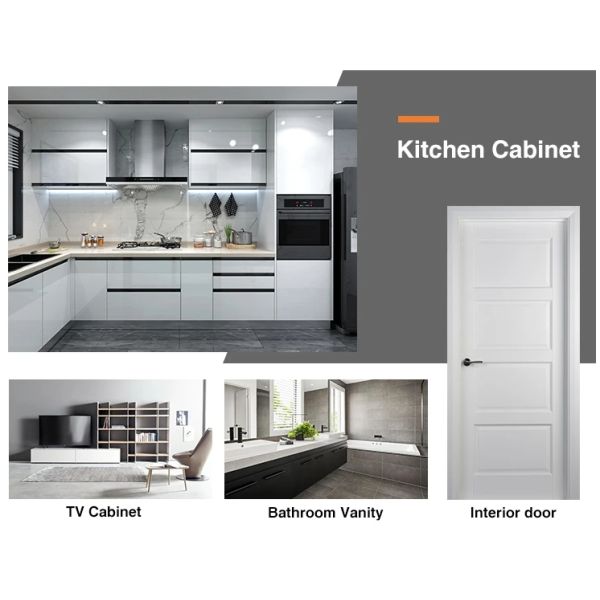 Luxury Zambia Solid Wood White Glossy Silver Kitchen Cabinet Temperature Control Panel