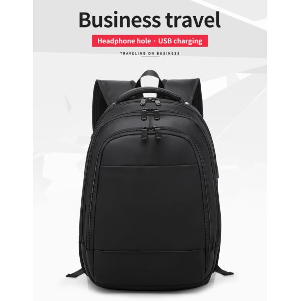 High quality products customized logo waterproof black Laptop Backpack men business Backpack