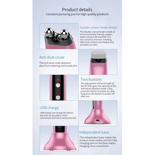 Вибрации 2021 Massager глаза Ems ручки Massager глаза мини беспроводной электрической умной головы Massager многофункциональный